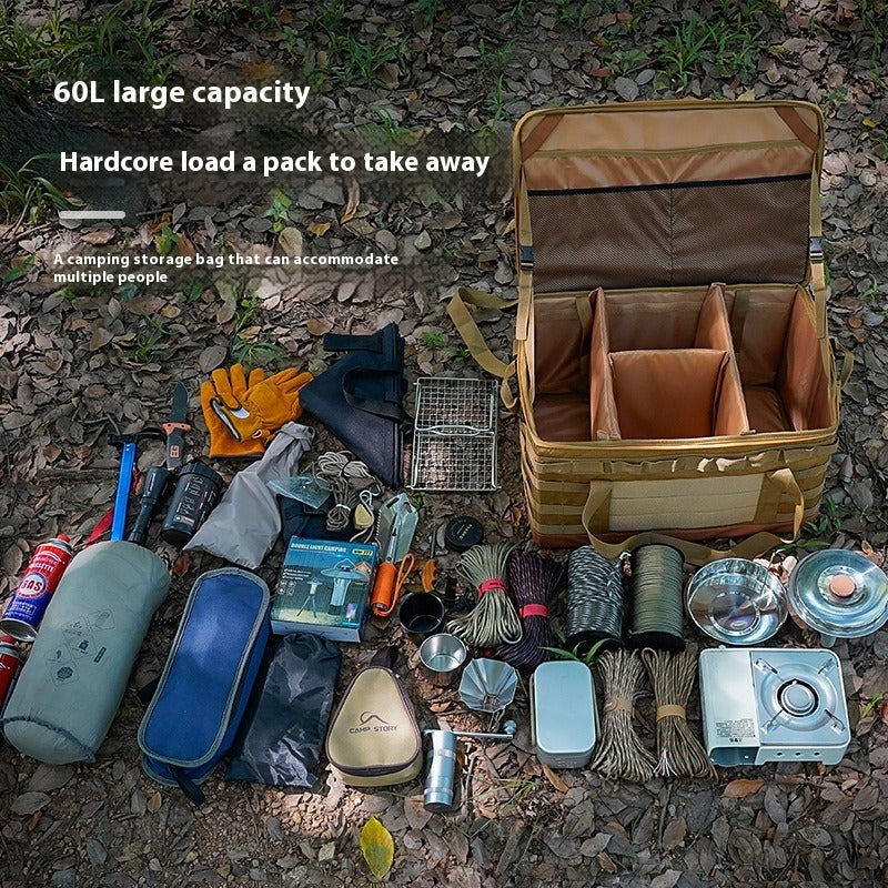 Outdoor Picnic Cooking Pot Set with Gas Tank and Large Capacity Bag