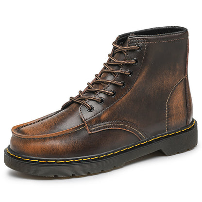 Men's High-Top Cowhide Martin Trendy Tooling Boots