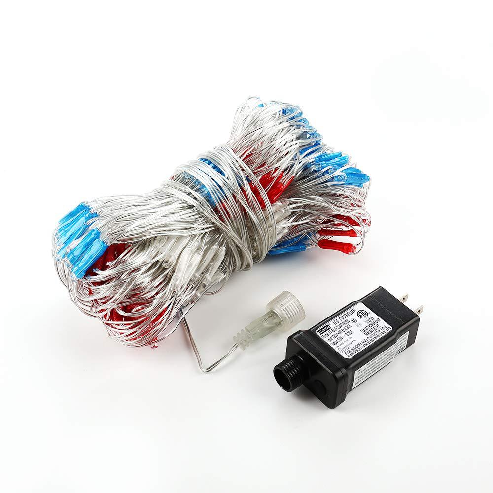 LED American Flag String Lights with Low Voltage Transformer