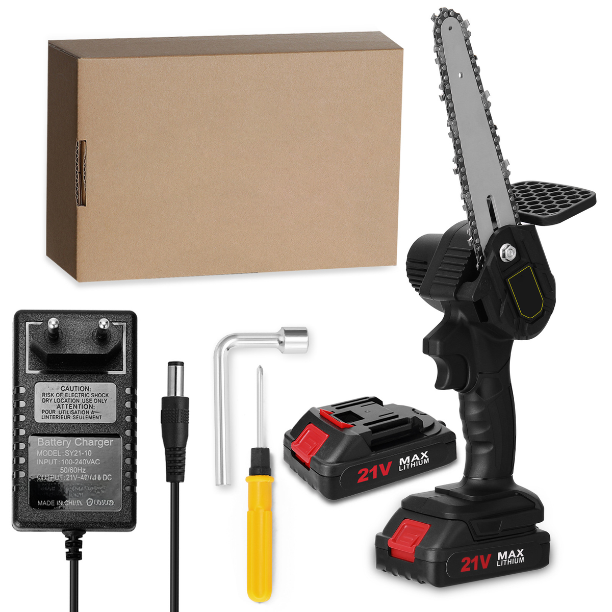 4-Inch 21V Mini Electric Chainsaw for Woodworking