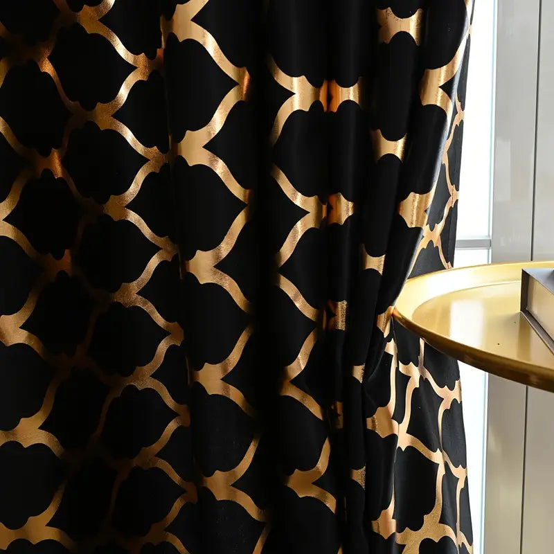 Bronzing Black Curtain Panel for Home Decor and Blackout