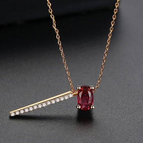 Crimson Zirconia Elegance Necklace