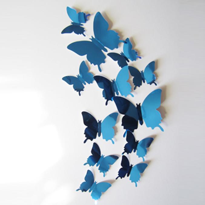 3D Mirror Butterfly Wall Stickers for Home Decor (12 pcs)