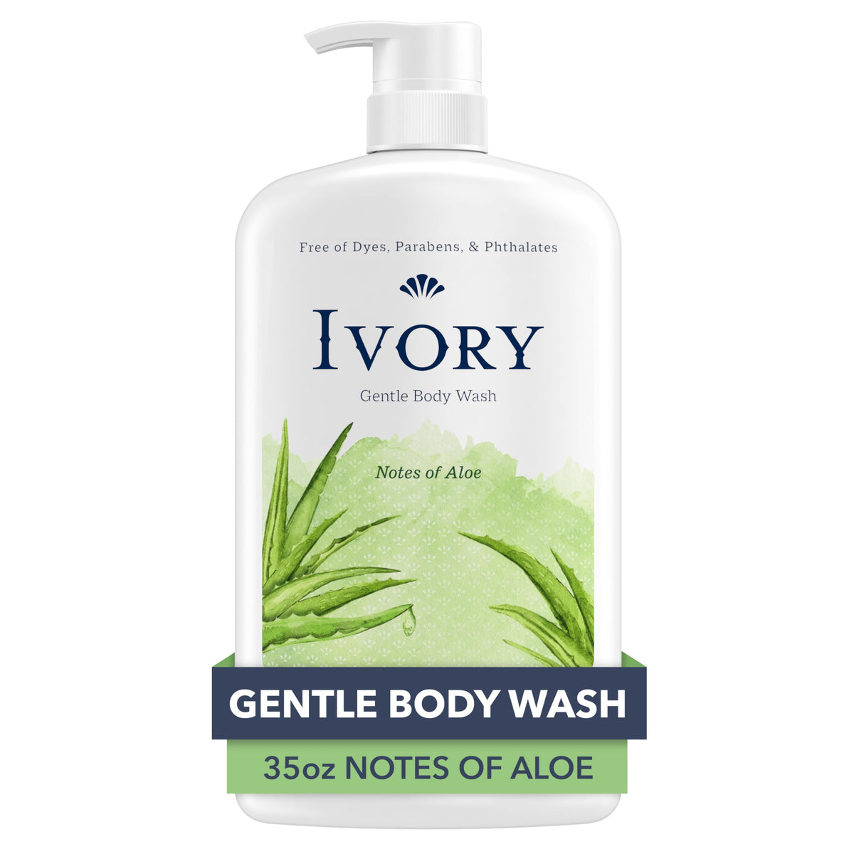 Ivory Gentle Body Wash Designed for the Whole Family Free of Dyes Heavy Perfumes Parabens Phthalates & Silicones Aloe Scent 35 oz