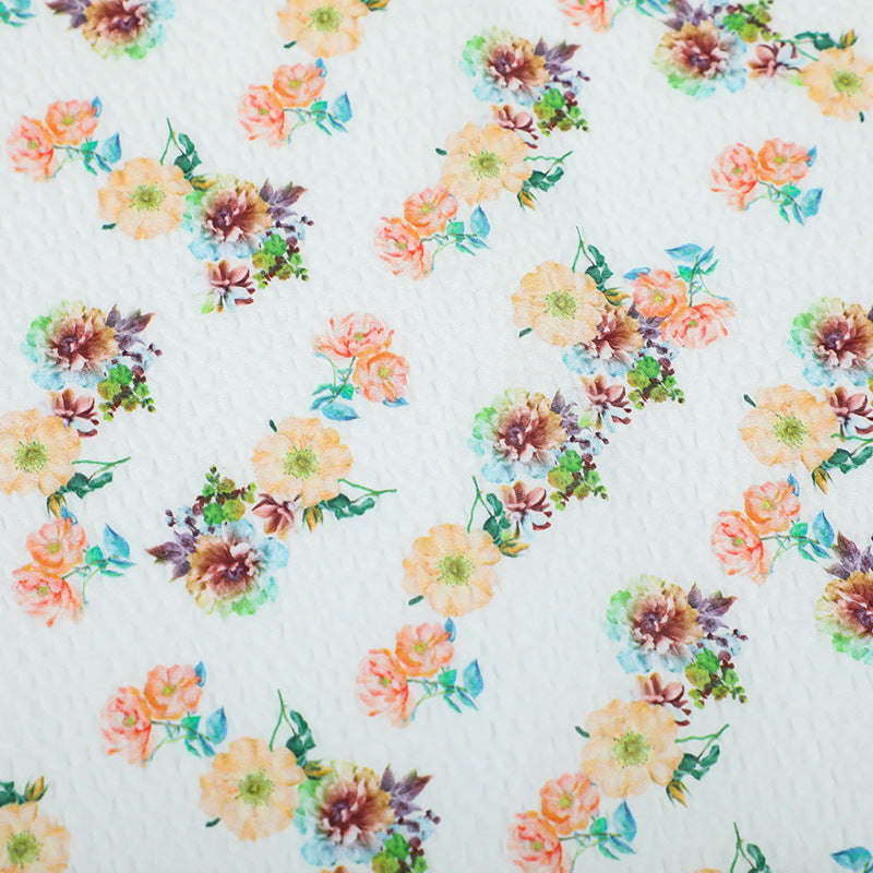 Spring Summer Ladies Pajamas in Printed Crepe Fabric
