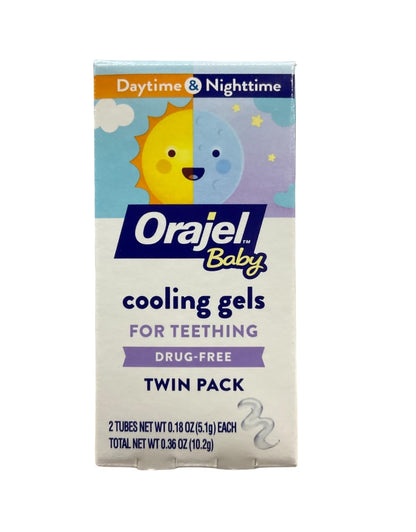 Orajel Baby Non-Medicated Cooling Gel Day & Night 0.18 Ounce (6 Pack)