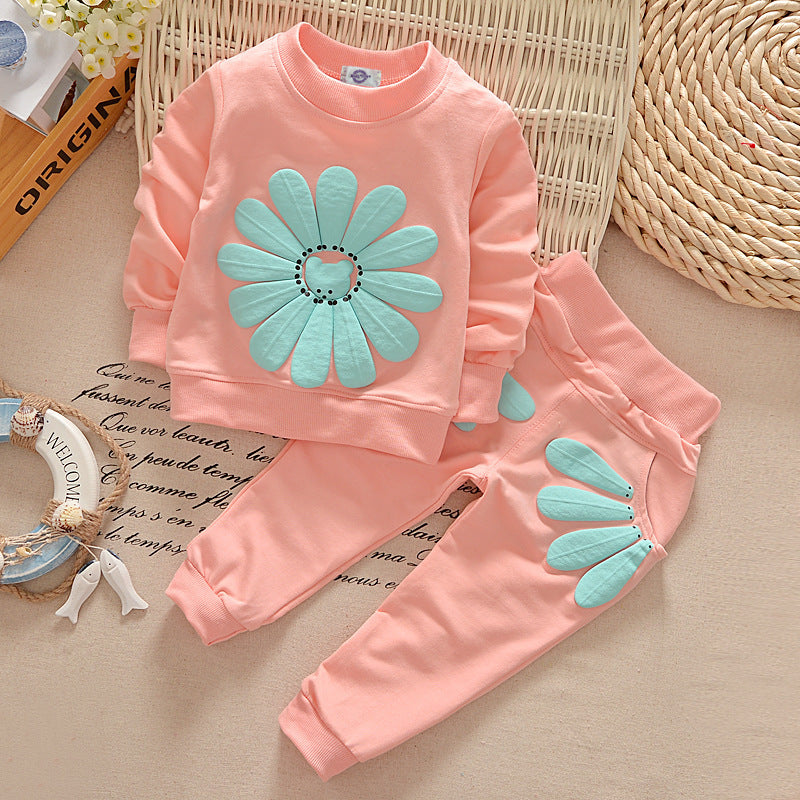 2020 Spring Autumn Floral Outfit Set for Girls