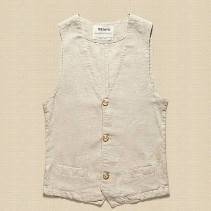 Men's Linen Vest and Cotton-Linen Sleeveless Jacket