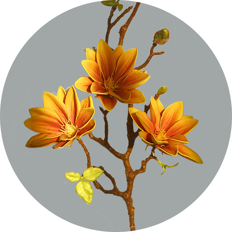 Elegant PU Magnolia Faux Flowers for Home Decor