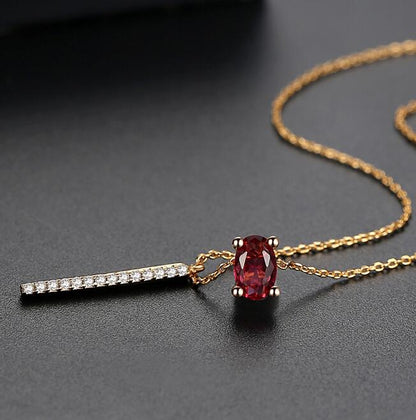 Crimson Zirconia Elegance Necklace