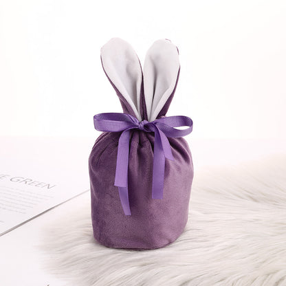 Velvet Bunny Ear Gift Bags for Easter Party Treats
