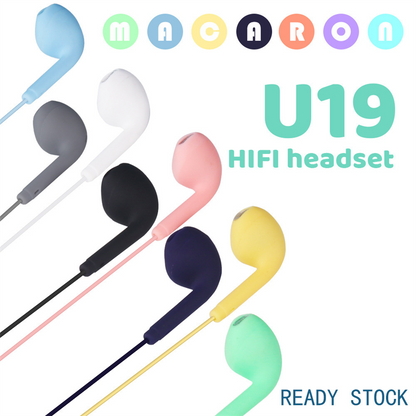 Macaron U19 Wired Earphones with Microphone and Stereo