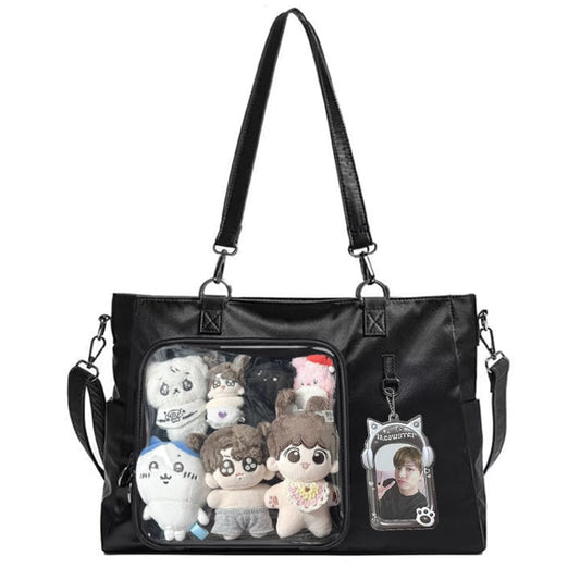 WELLRI Ita Bag with Insert Kpop Tote Bag Kawaii Anime Pin Display Bag Crossbody Bag Shoulder Bag Messenger Bag