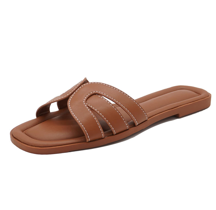 Flat Womens Sandals Flat Slide Sandals Women Black Brown White Sandals Size 6-11