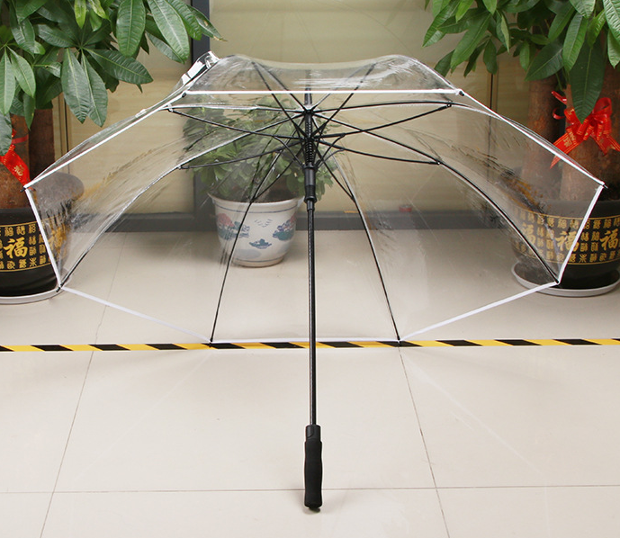 16 Rib Transparent Long Handle Umbrella
