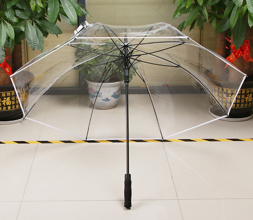 16 Rib Transparent Long Handle Umbrella