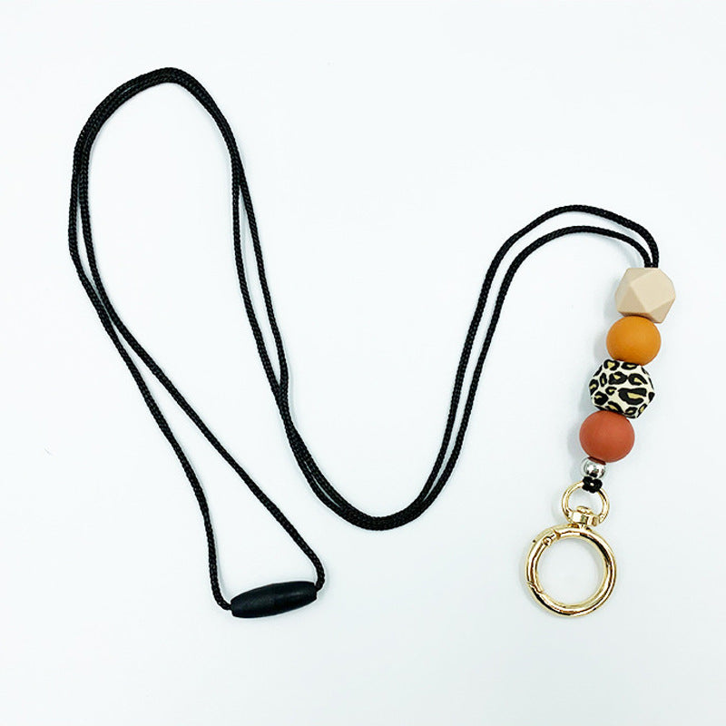 Amazon Badge Holder Keychain with Silicone Beads Lanyard