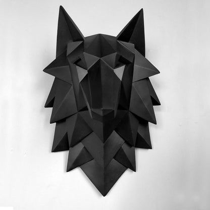 Geometric Wolf Head Wall Decor for Living Room