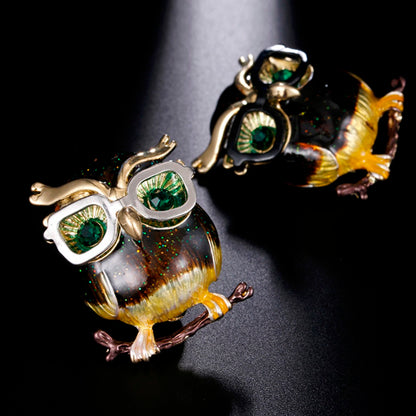 Fashionable Owl Brooch with Pearl Accents (In Stock)