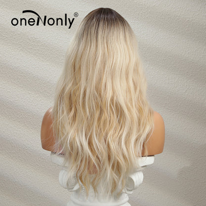 European American Style Curly Wig Set with Highlights