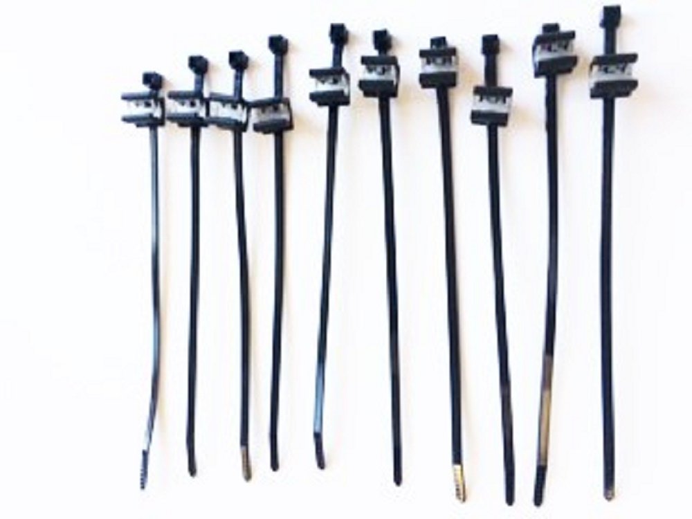 HellermannTyton 156-00591 Cable Tie and Edge Clip 50lb 8.0" Long EC20 Panel Thickness .12"-.24" PA66UV Black 10/bag