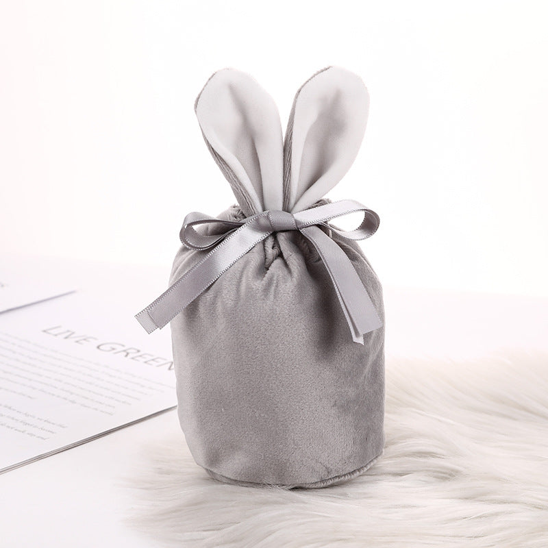 Velvet Bunny Ear Gift Bags for Easter Party Treats