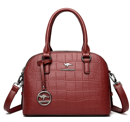 Crocodile Leather Backpack with Dual Straps