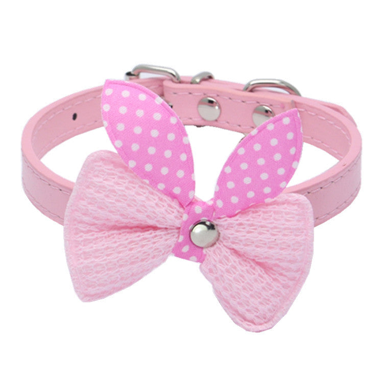 Wool Knitted Bow Pet Collar