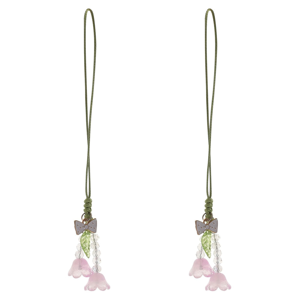 PartyKindom 2 PCS Phone Charm Kawaii Flower Phone Accessories Charm String Kawaii Phone Charm Hook Cute Phone Charms Aesthetic for Women Girl