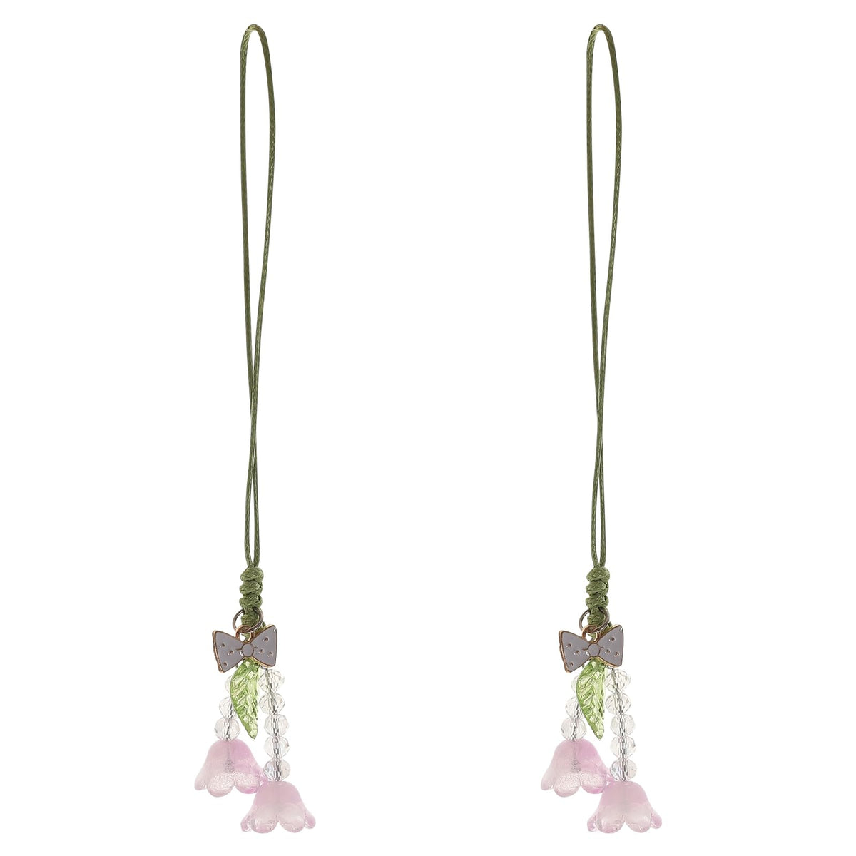 PartyKindom 2 PCS Phone Charm Kawaii Flower Phone Accessories Charm String Kawaii Phone Charm Hook Cute Phone Charms Aesthetic for Women Girl