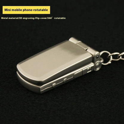 Mini Mobile Phone Flip Rotating Keychain