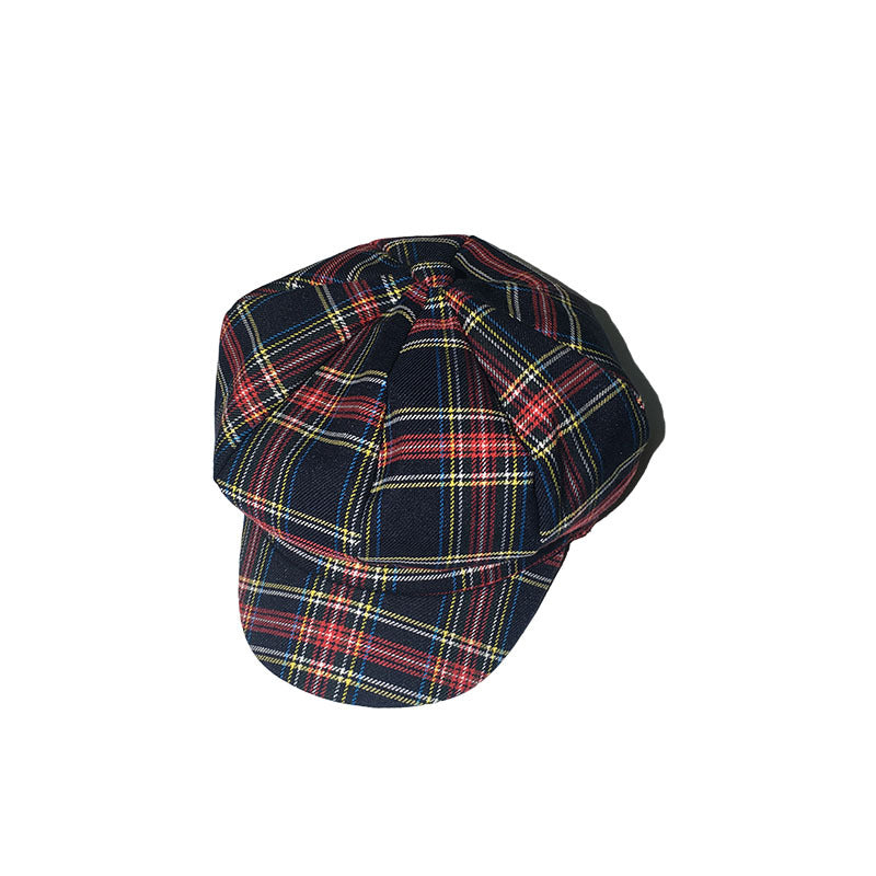 British Style Patterned Newsboy Cap for Artists