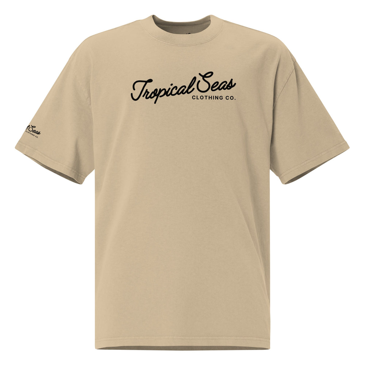 Oversized Tropical Seas Printed Faded T-shirt