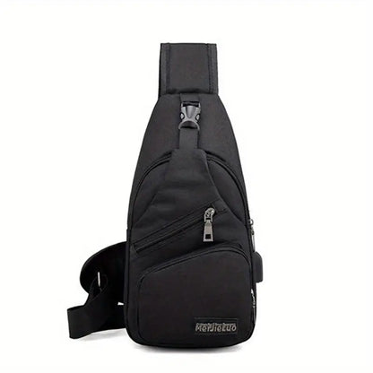 Trendy USB Men's Chest Bag and Casual Shoulder Backpack