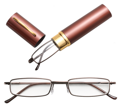Classic HD Spring Compact Reading Glasses Readers Travel Slim Design with Case