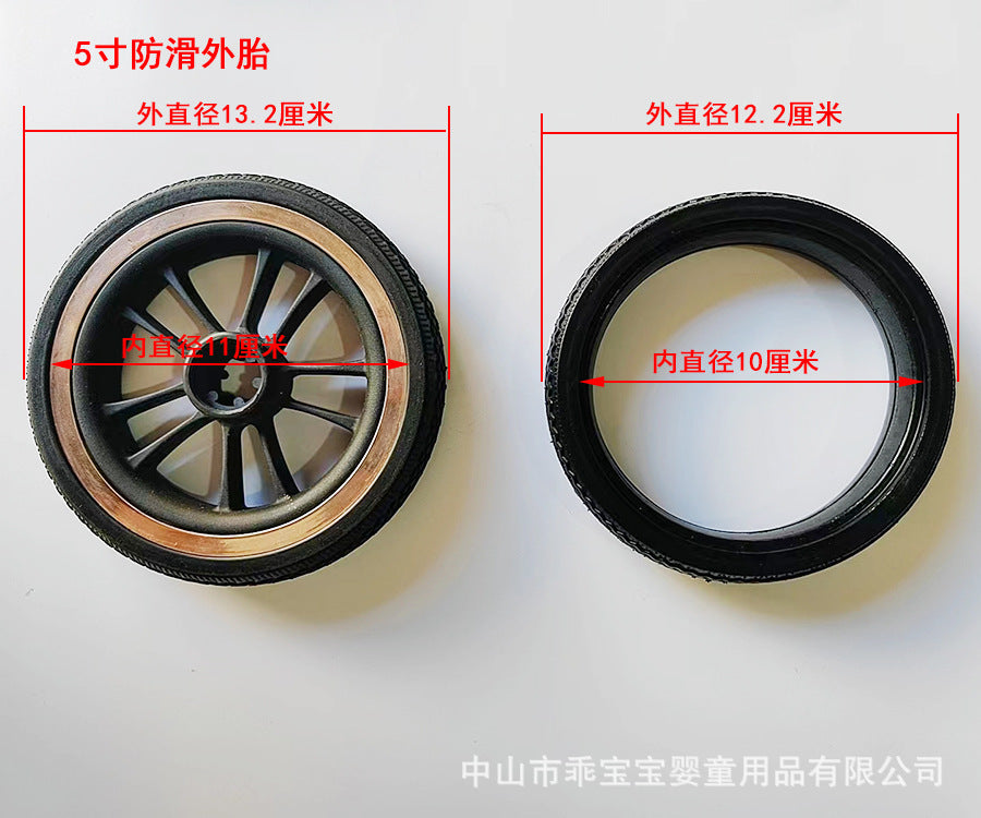 YOYO Baby Stroller Wheels with Rubber Tires and Bearings