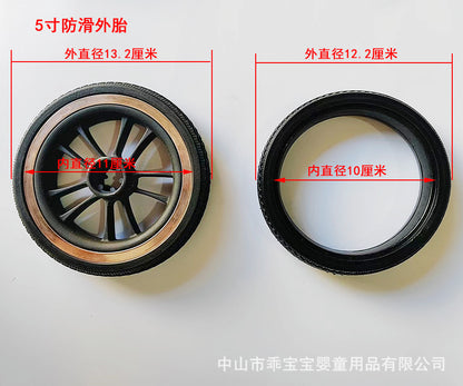 YOYO Baby Stroller Wheels with Rubber Tires and Bearings