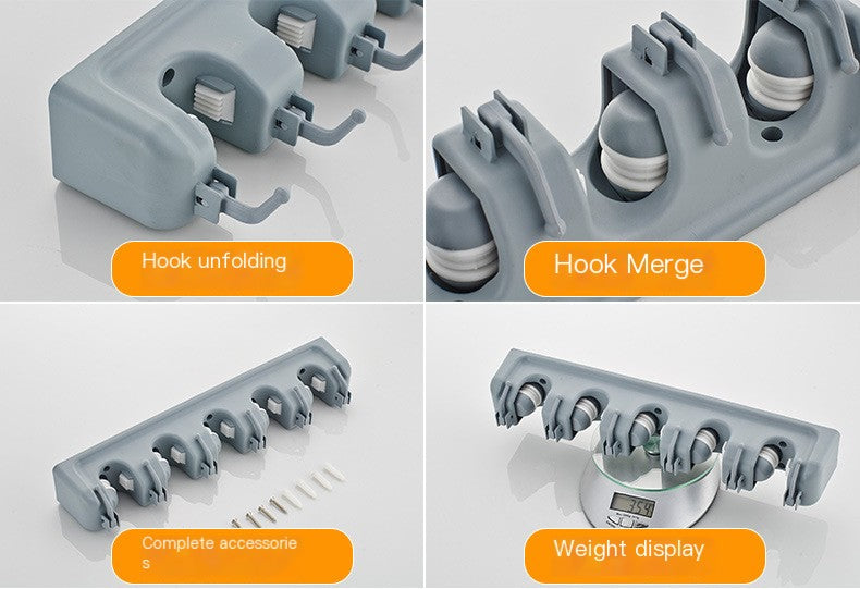 Wall-Mounted Multifunctional Mop and Broom Holder