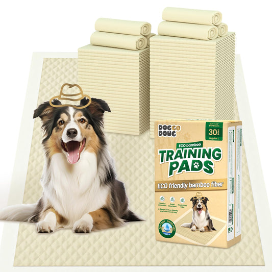 Puppy Pads 30 Count Small 22x22in Bamboo Training Pads Deodorizing Leakproof Quick Drying Dog Pee Pads Super Absorbent Disposable Pee Pads for Dogs Puppies Doggie Cats Rabbits