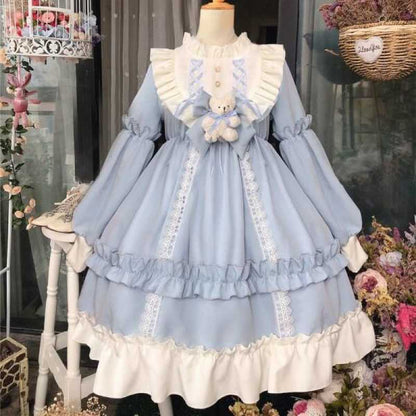 Japanese Cute Loli Student Dress Soft Girl Skirt Set