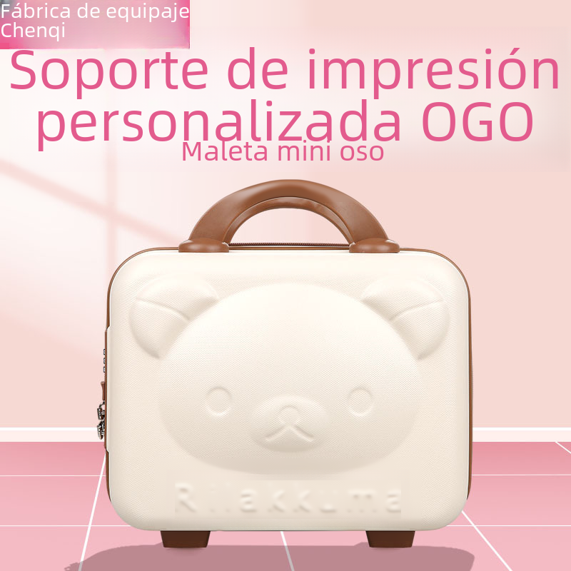 Luxury Cartoon Bear Travel Suitcase for Kids (14-Inch)