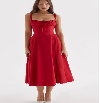 Parisian Dress - Waist Shaping Floral Maxi Dress (One Piece)