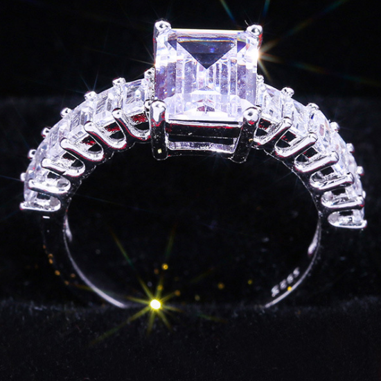 Square Zirconia Ring - Fashion Jewelry for Women