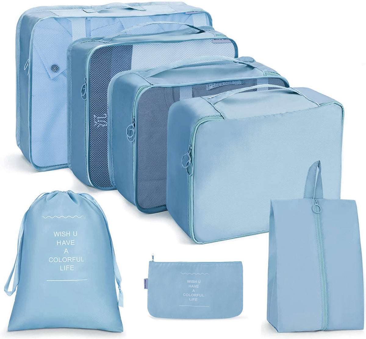 Travel Buggy Bag 7PCs Luggage Storage Set
