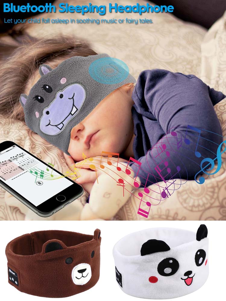Bluetooth Headphones Animal Sleep Mask for Kids