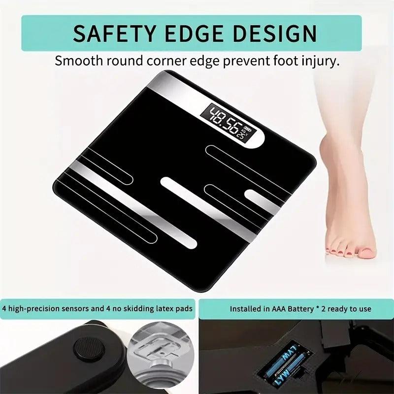 Smart Rechargeable Tempered Glass Body Scale