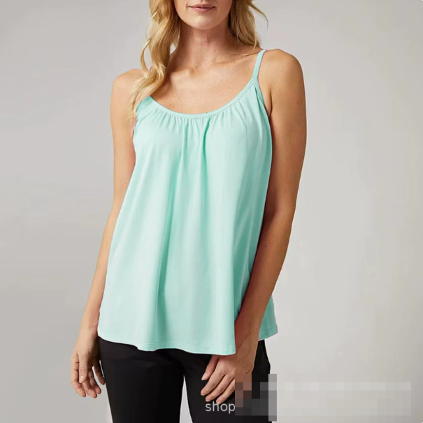 Loose-fitting Tank Top with Built-in Bra for Yoga