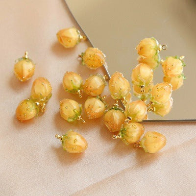 UV Resin Pink Floral Buds for DIY Jewelry Accessories