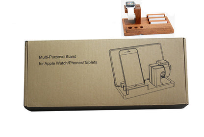 3-in-1 Bamboo Phone Stand & Wooden Charging Base