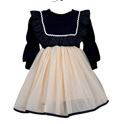 Floral Embroidered Lace Princess Dress for Girls